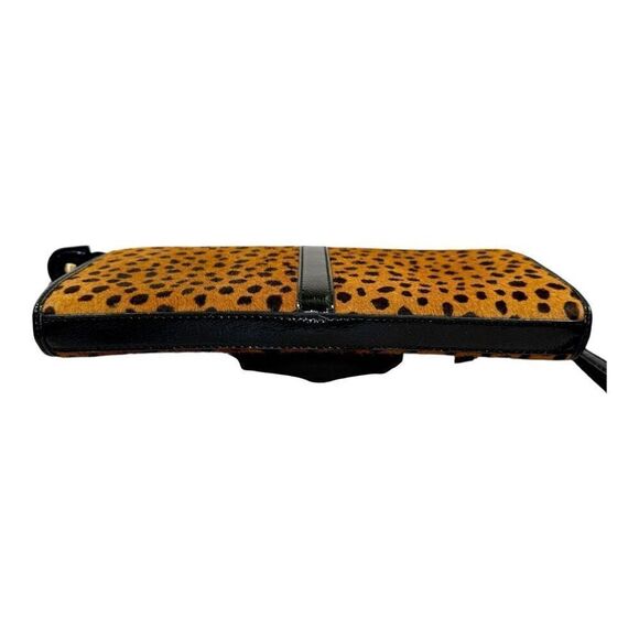 Vintage Talbots Wristlet Wallet Clutch Cheetah Animal Print Calf Hair Patent Lea - Picture 10 of 16